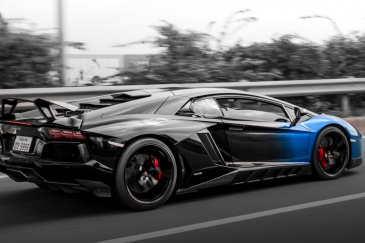 Lamborghini Aventador zwart blauw