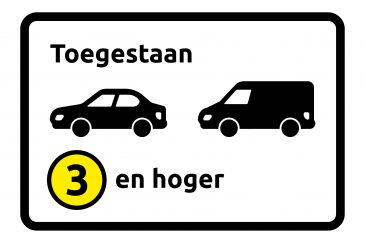Euronorm auto Verkeersbord voor milieuzone 3