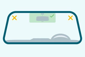 Tolbadge plaatsen in auto
