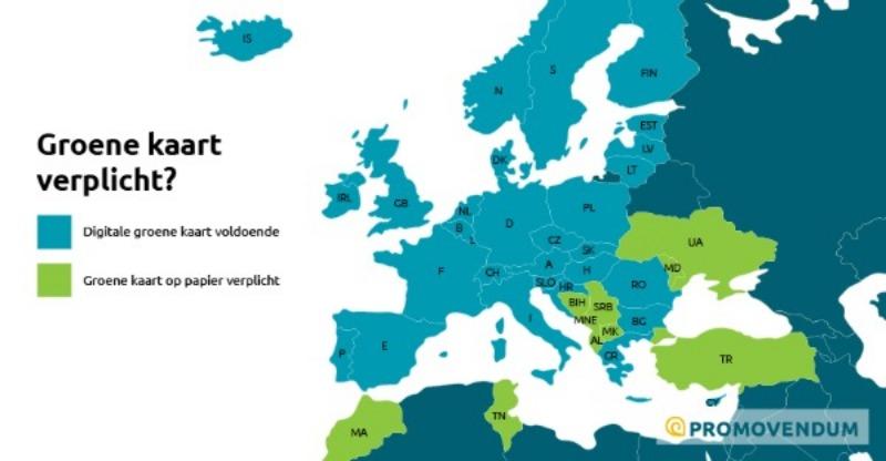 Groene kaart verplicht of niet landen Landkaart overzicht groene kaart verplicht of niet