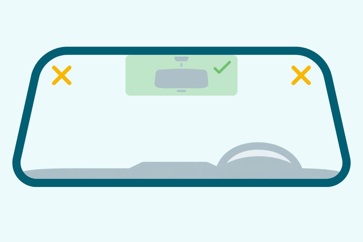 Tolbadge plaatsen in auto