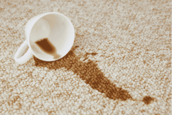 Koffie gemorst op tapijt