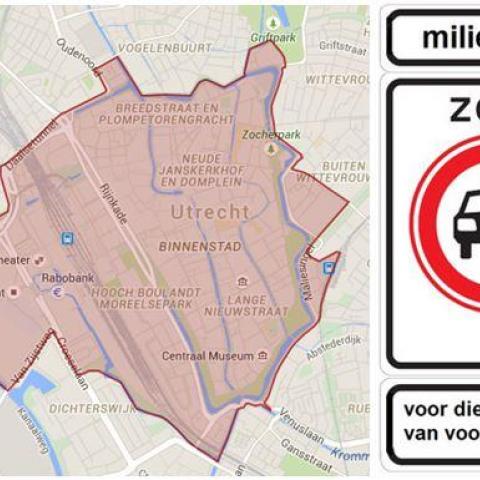 Kaart milieuzone Utrecht