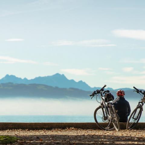 Twee fietsen met mooie achtergrond