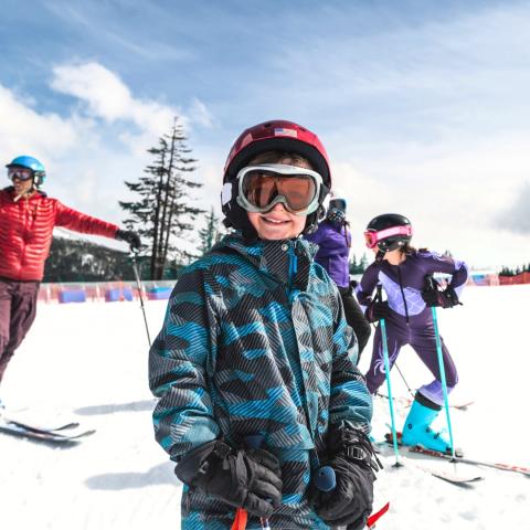 familie op wintersport 