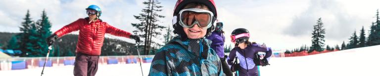 familie op wintersport